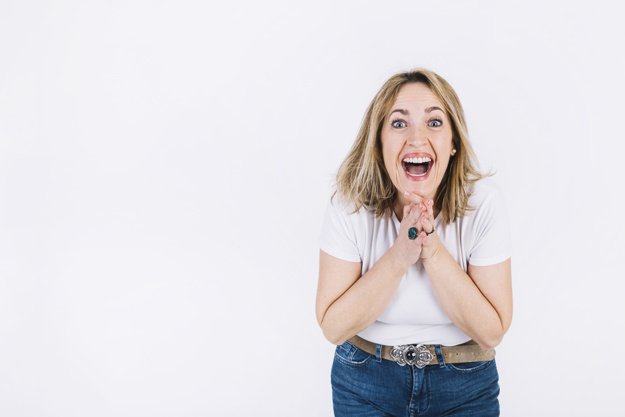 Amazed Woman Clasping Hands 23 2147771643