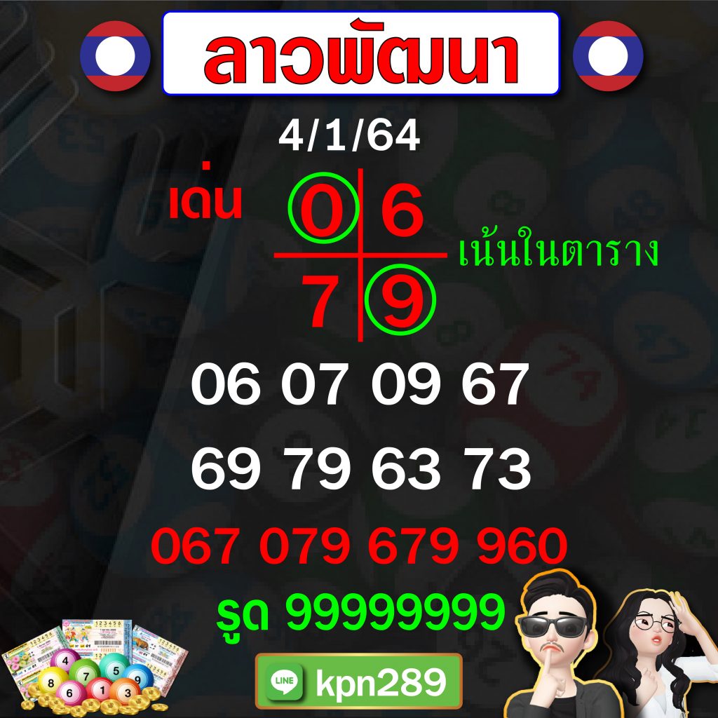 แอดขุนแผน แนวทางหวยลาวพัฒนา 4/1/2564