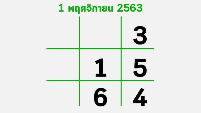 แนวทางหวยรัฐบาลจากไทยรัฐ งวด 1/11/63