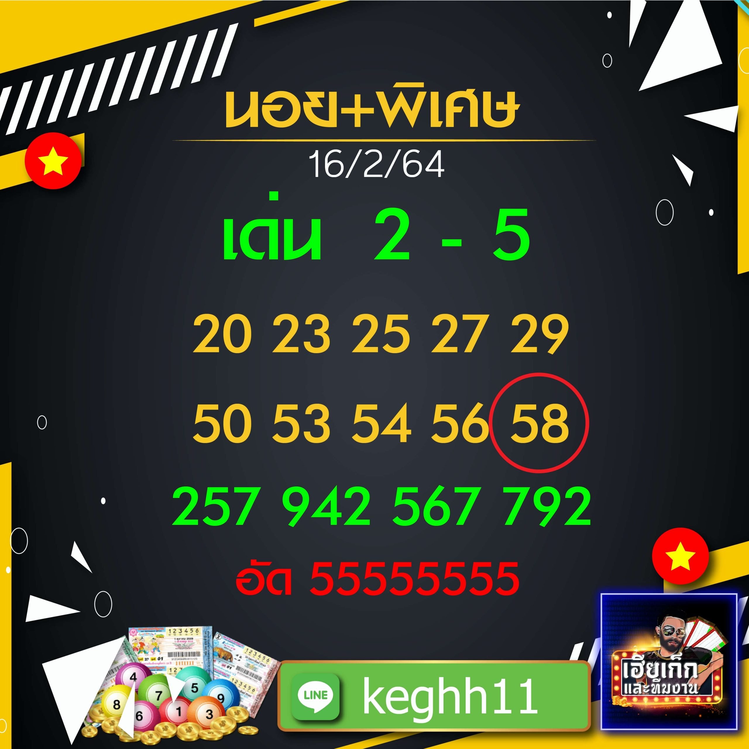 ผลหวยฮานอยเฮียเก็ก 16/2/64