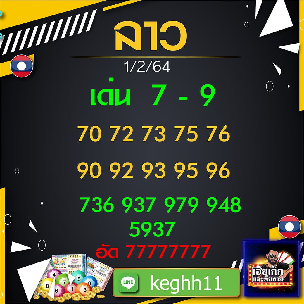 แนวทางหวยลาวเฮียเก็ก 1/2/64