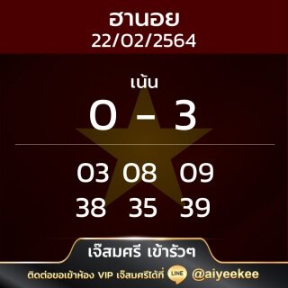 แนวทางหวยฮานอยเจีศรี 22/02/64