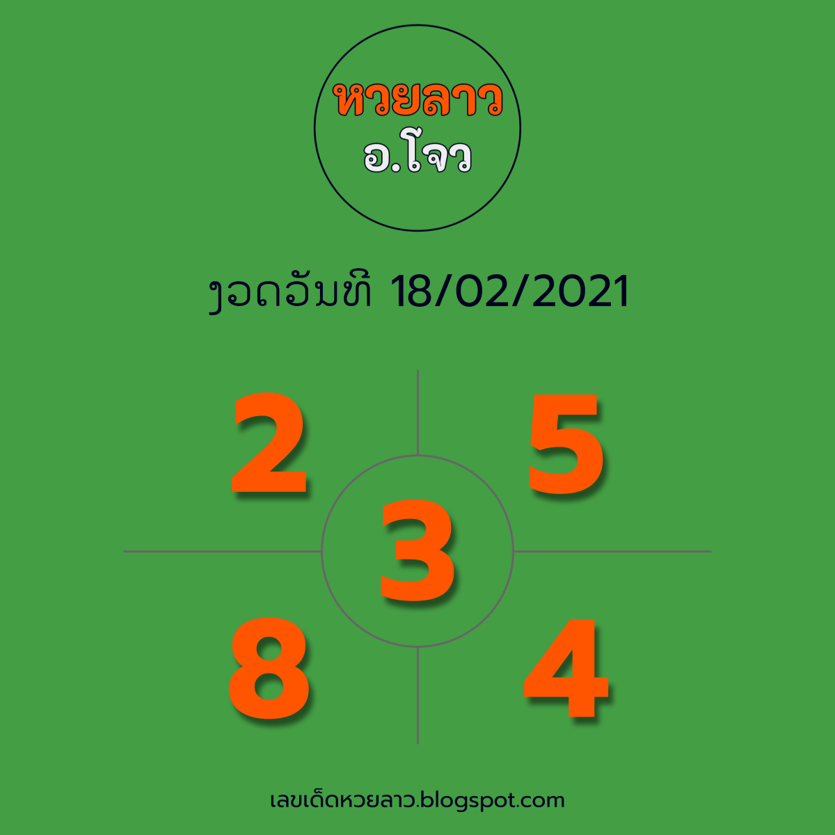 แนวทางหวยลาวอาจารย์โจว 18/02/64