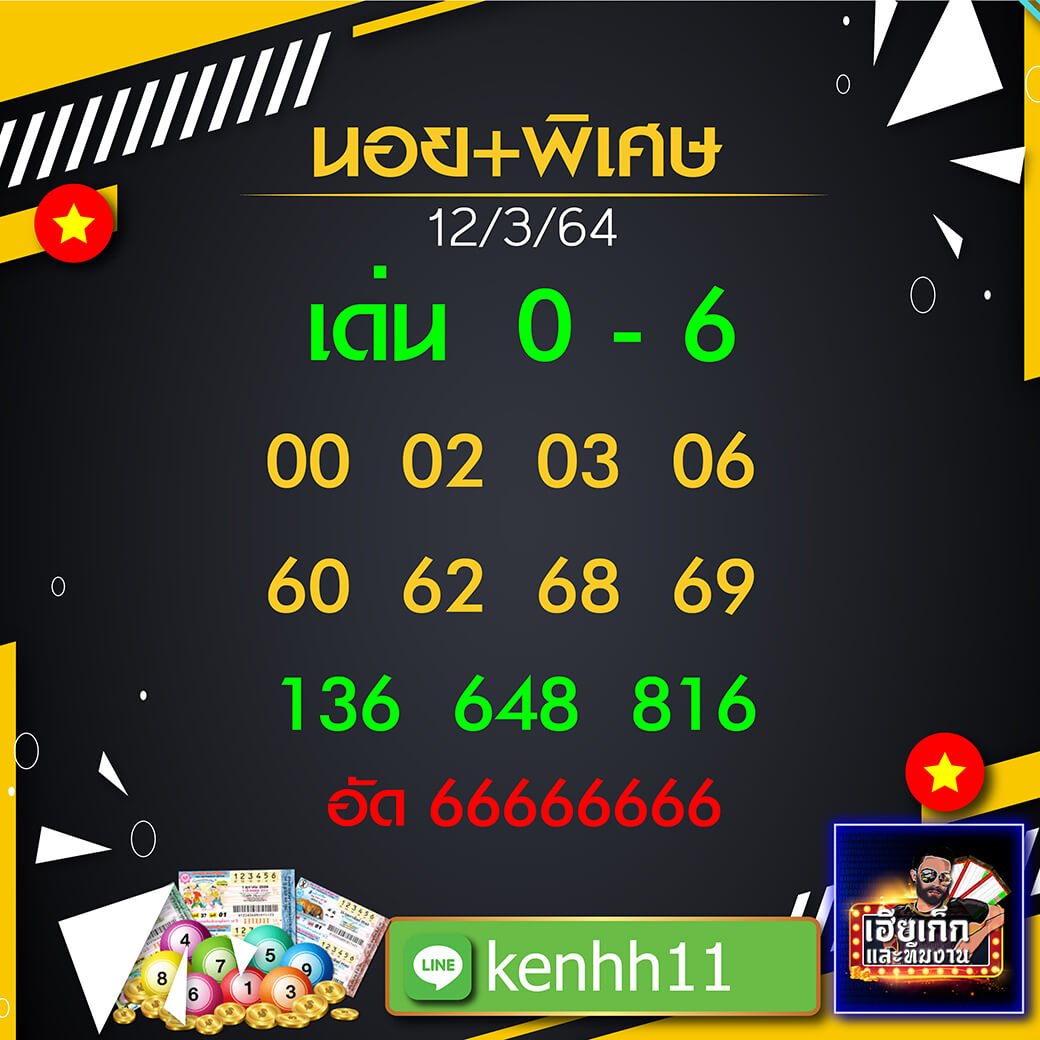 แนวทางหวยฮานอย เฮียเก๊ก 12/03/64