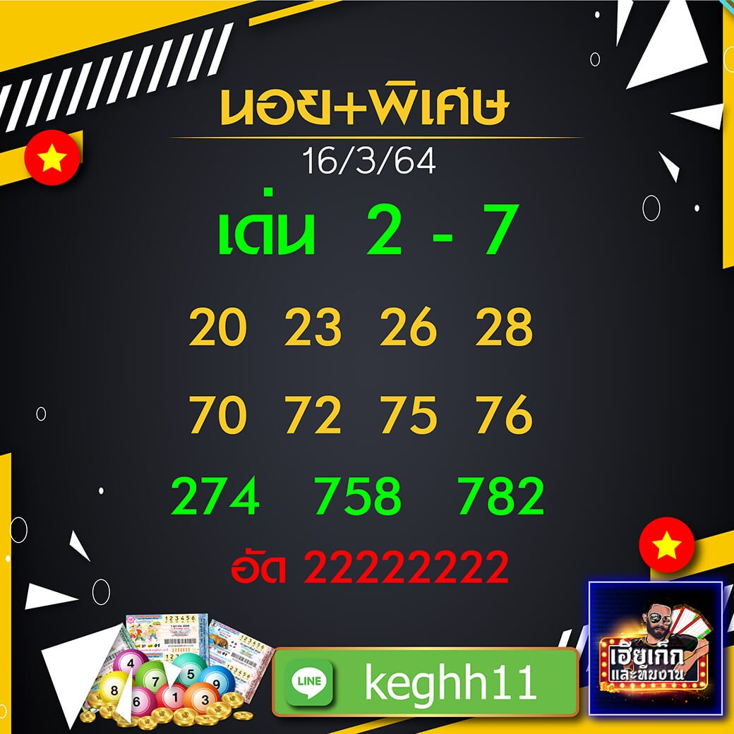 แนวทางหวยฮานอย เฮียเก๊ก 16/03/64