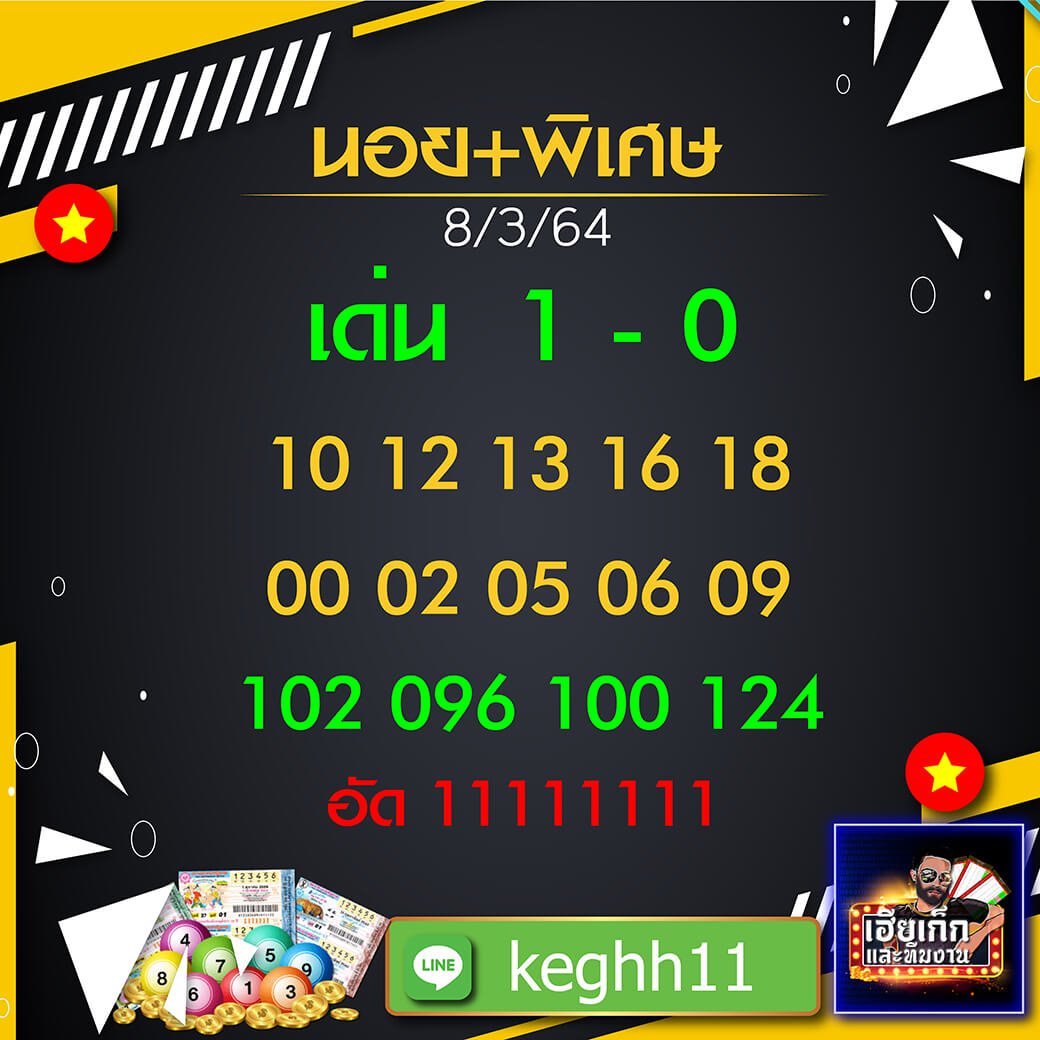 แนวทางหวยฮานอย เฮียเก๊ก 08/03/64