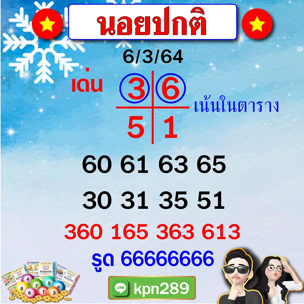 หวยฮานอยปกติแอดขุนแผน 6/3/64