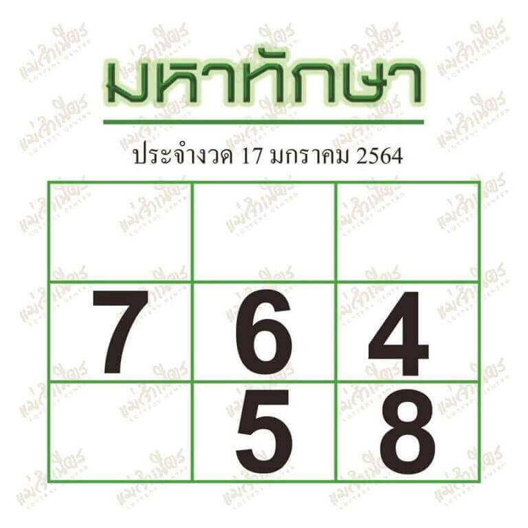 หวยมหาทักษาย้อนหลัง ปี 64
