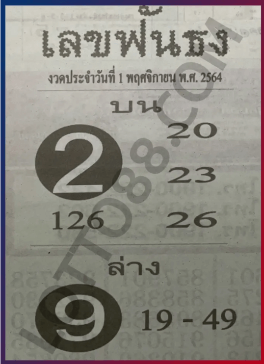 เลขฟันธง1/11/64