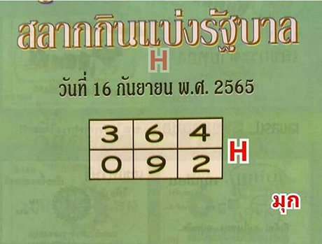 คู่มือเสี่ยงโชค 16/9/65