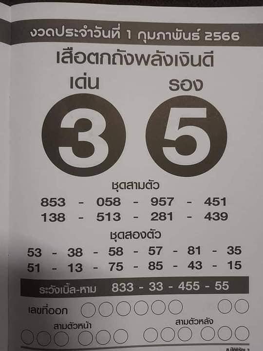 เสือตกถังพลังเงินดี 1/2/66