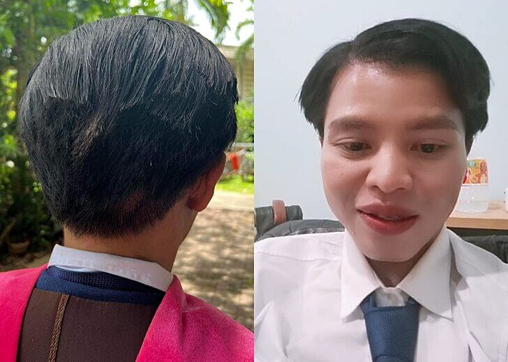บัณฑิตถูกตัดผม